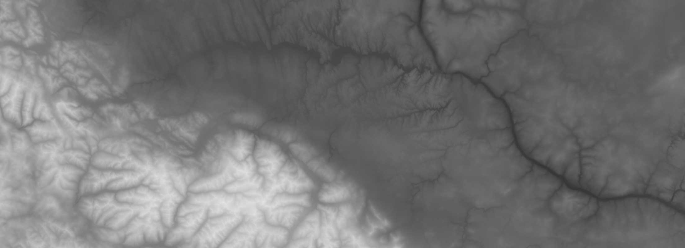 Digital elevation model showing the first stage in developing the Middle‑earth terrain.