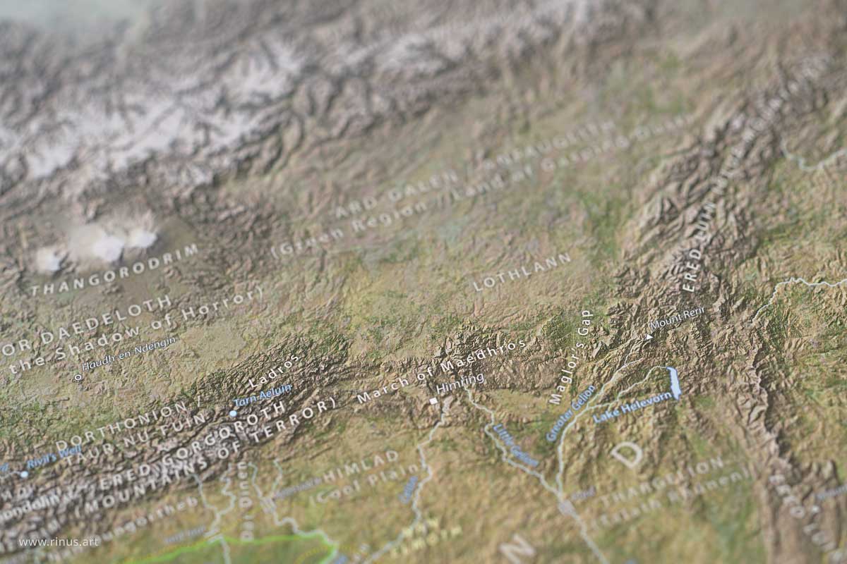 Detail of the March of Maedhros on the Beleriand Map Limited Edition print by Rinus