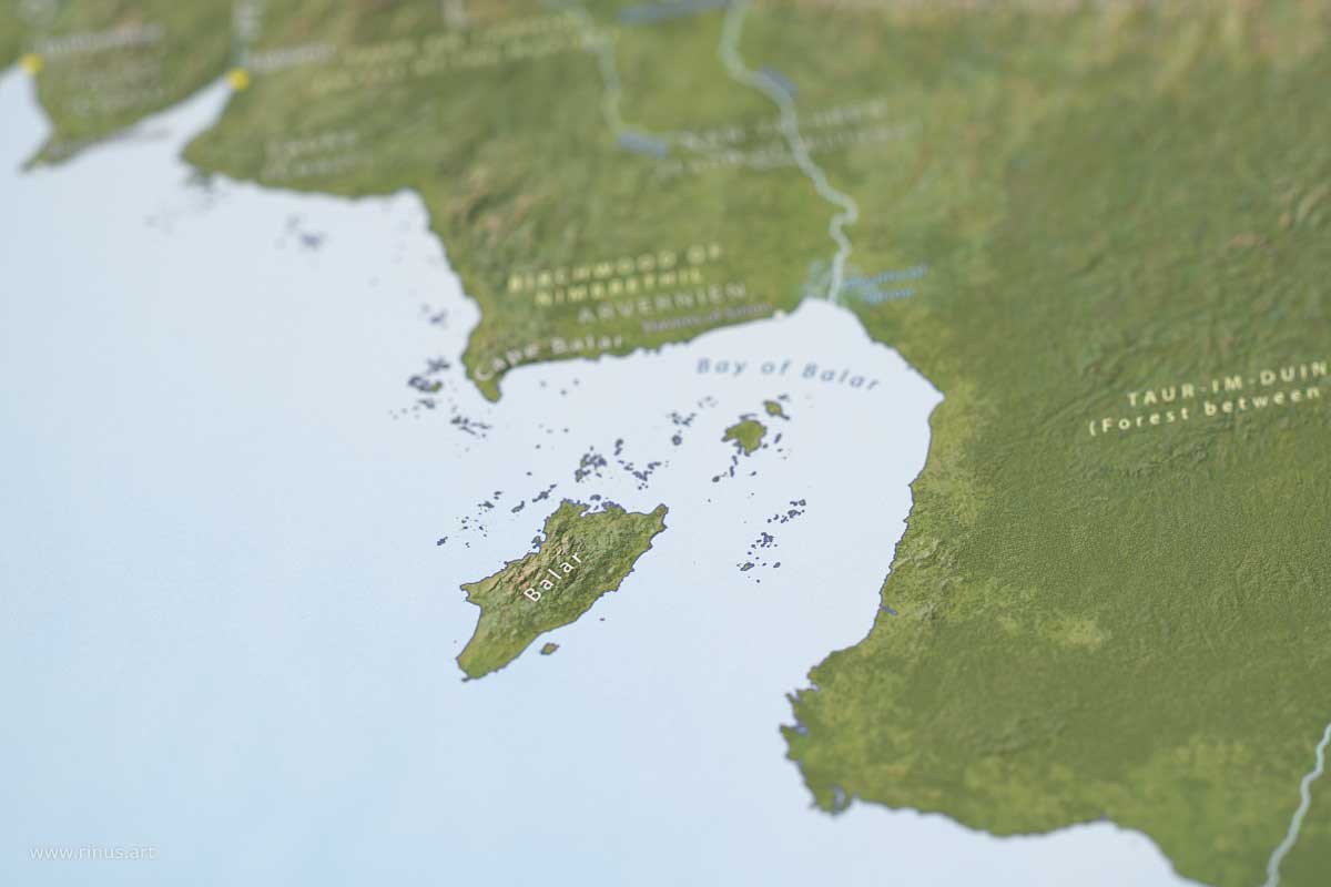 Detail of Balar on the Beleriand Map Regular Edition poster by Rinus