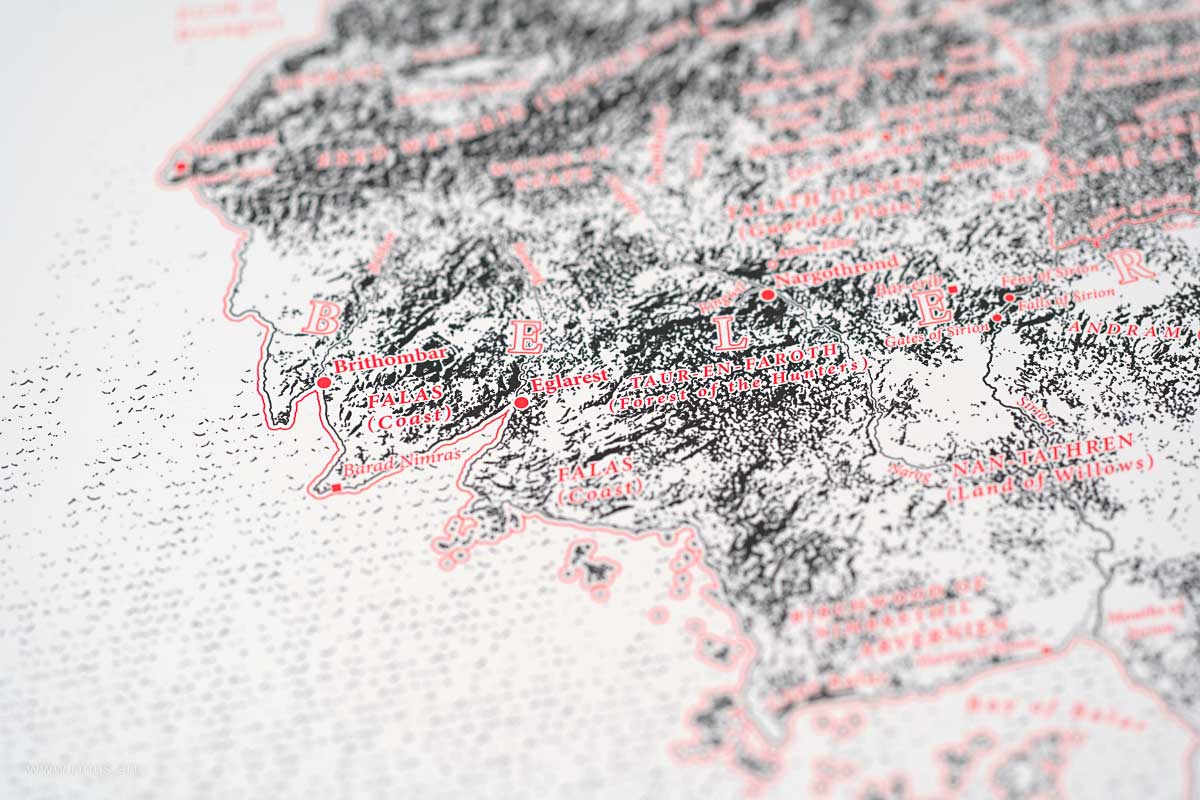 Detail of Eglarest on the Beleriand & Middle-earth Classic Map Limited Edition print by Rinus