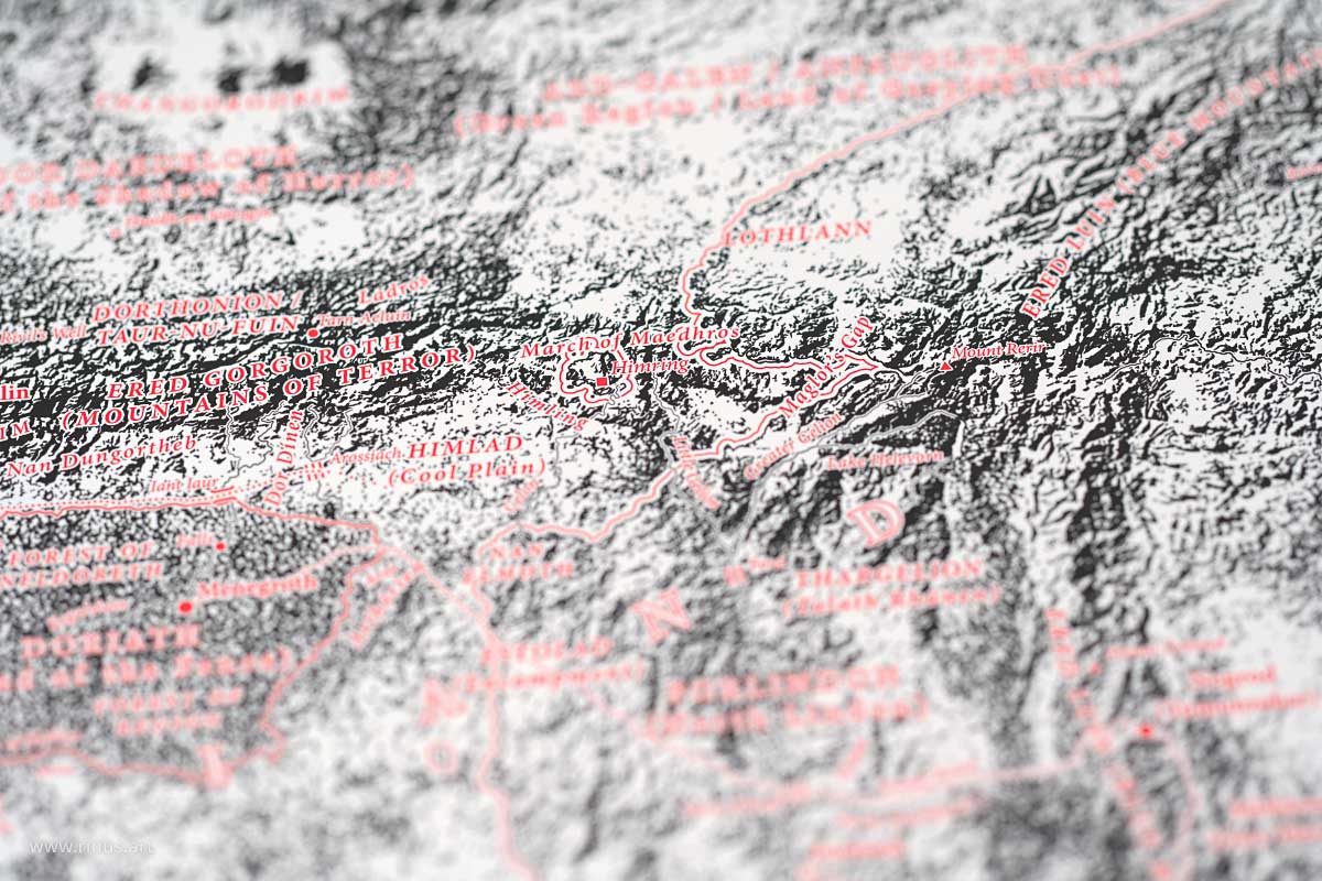 Detail of Himling on the Beleriand & Middle-earth Classic Map Limited Edition print by Rinus
