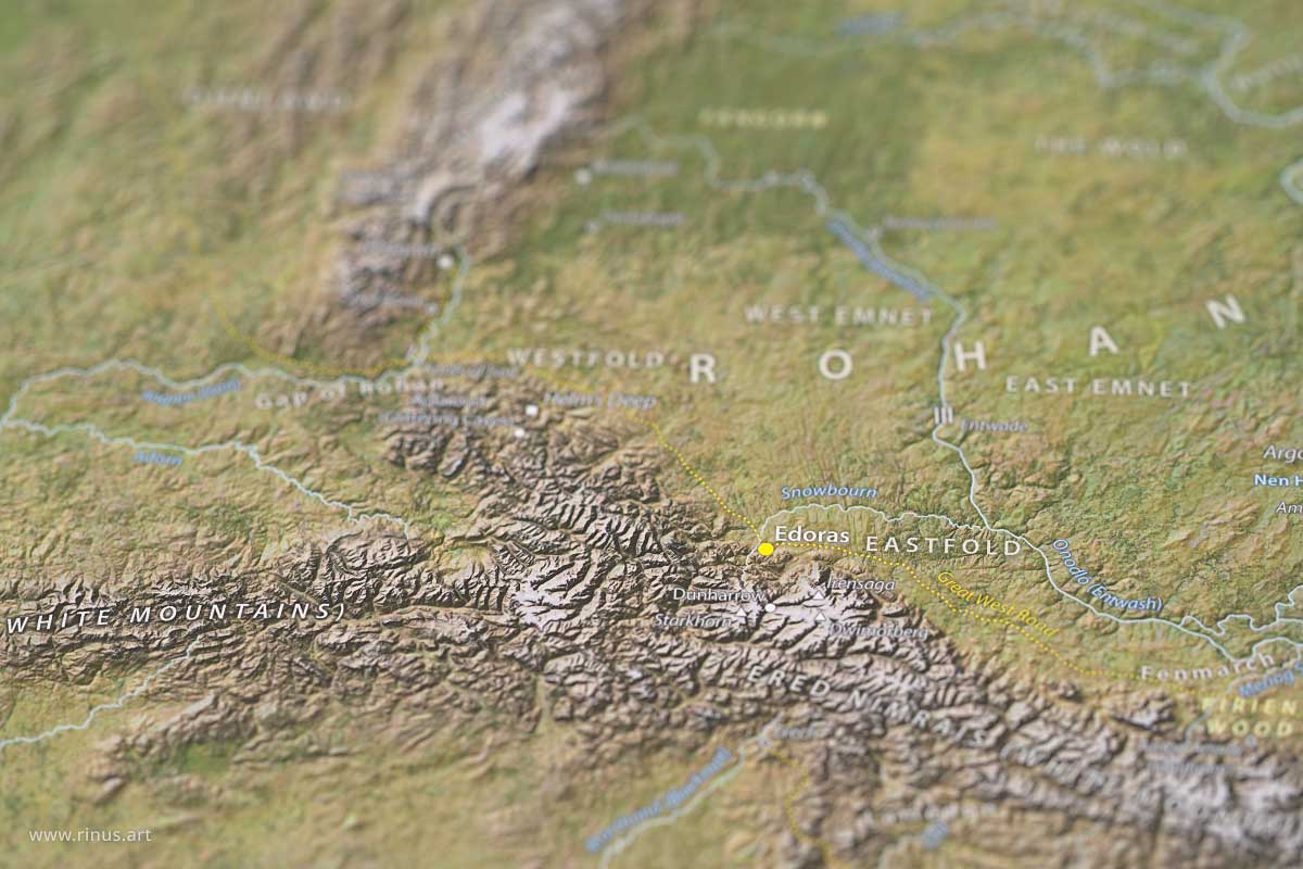 Detail of Edoras on the Beleriand & Middle-earth Map Limited Edition print by Rinus