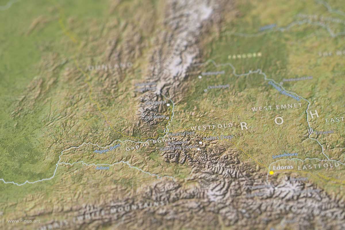 Detail of the Gap of Rohan on the Middle-earth Map Limited Edition print by Rinus
