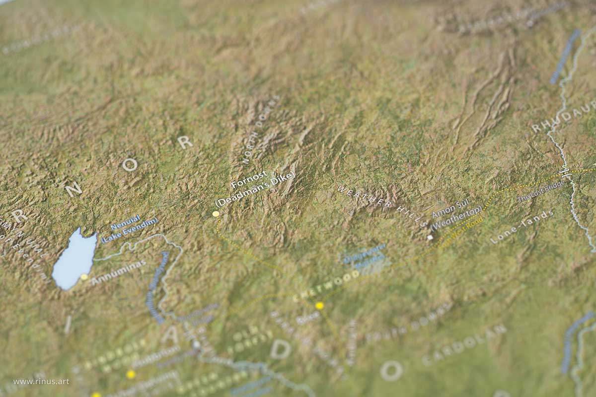 Detail of Fornost on the Middle-earth Map Regular Edition poster by Rinus
