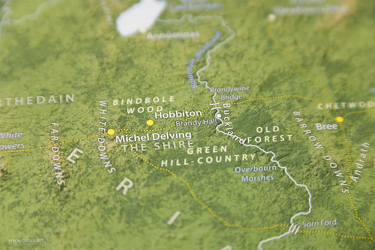 Middle-Earth Map Limited Edition showing Hobbiton