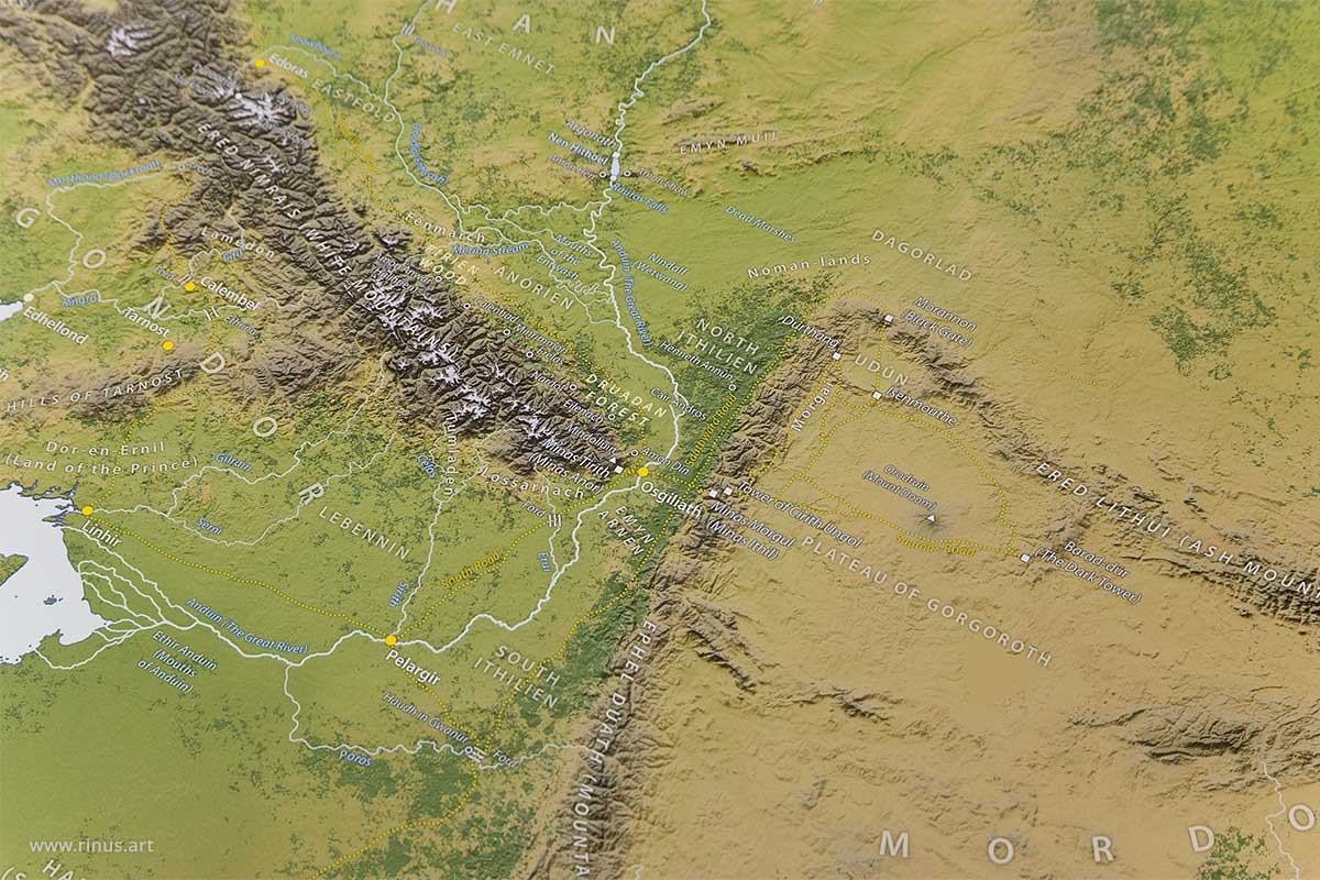 Middle-Earth Map Regular Edition showing Osgiliath