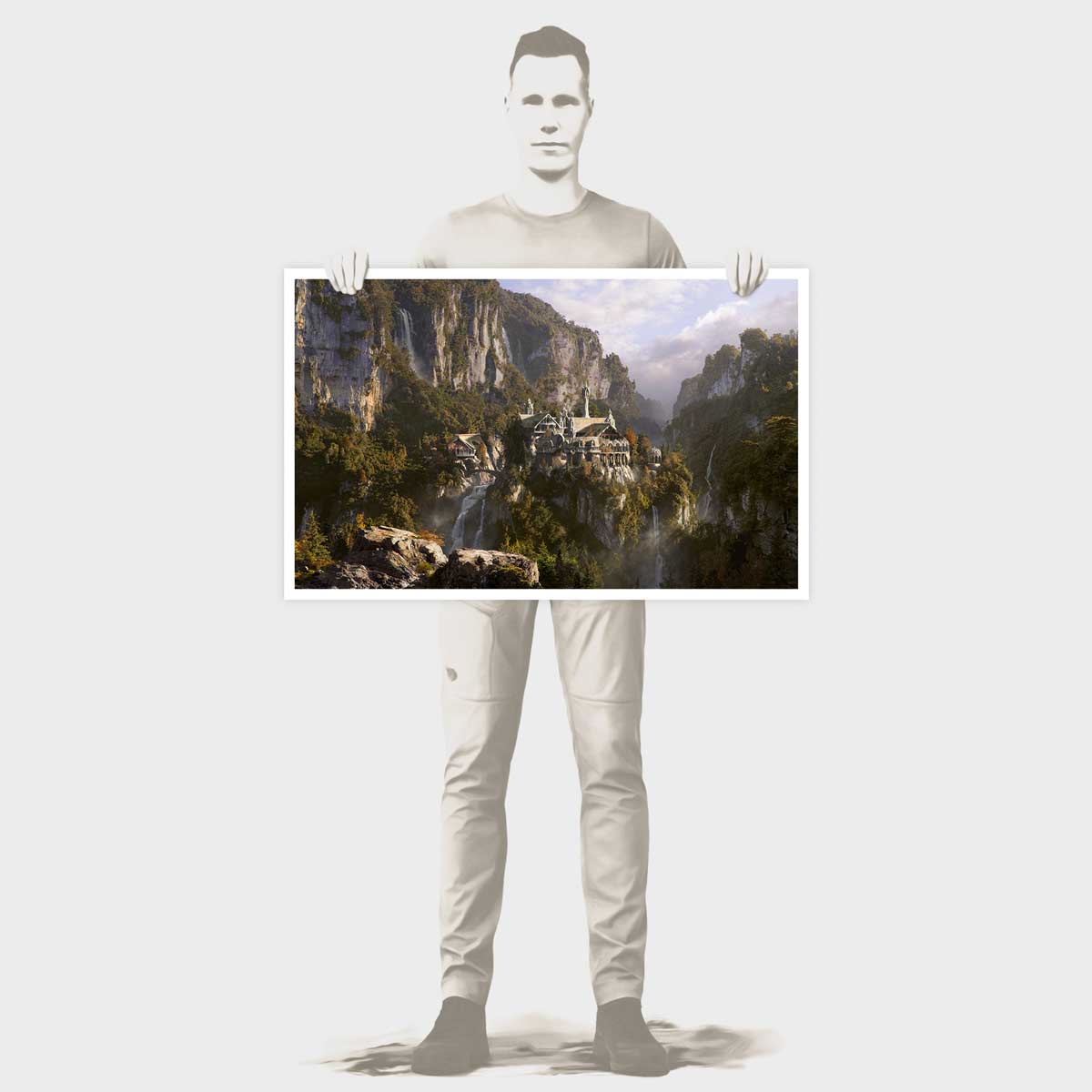 Illustration of Rinus holding the Rivendell Art Print Limited Edition