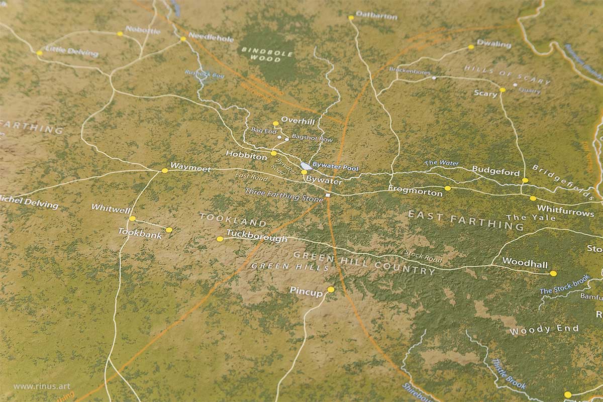 The Shire Map Limited Edition showing the Green Hills