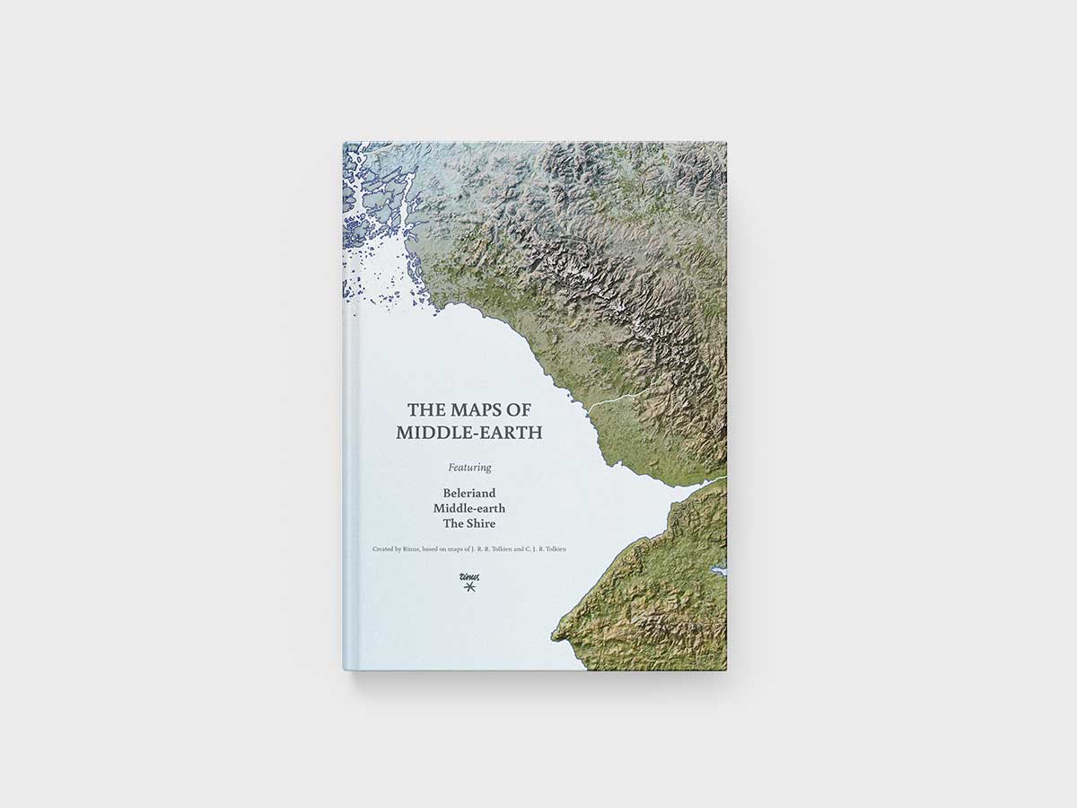 The Maps of Middle-earth hardcover book shown closed from the front