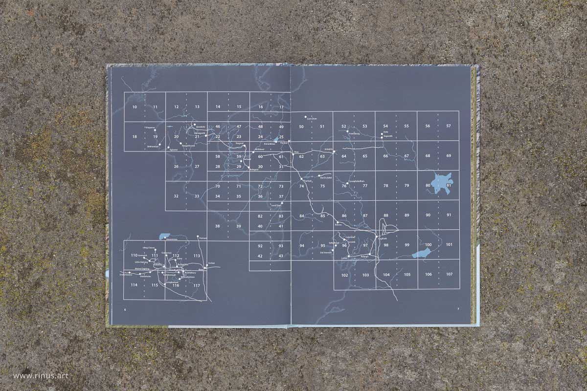 Overview spread in The Maps of Middle-earth showing how the map pages fit together