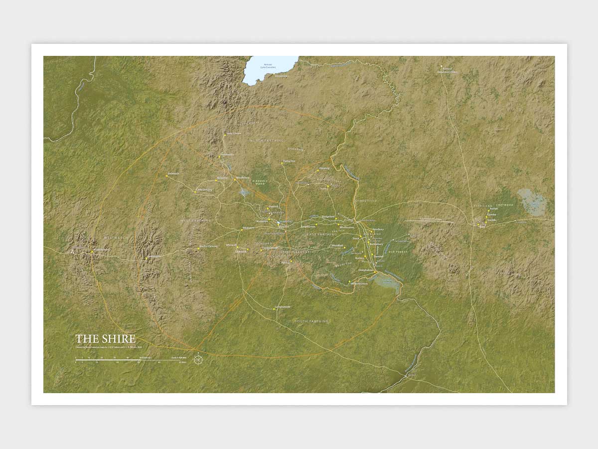 The Shire Map Limited Edition print by Rinus showing the full map